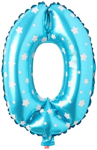 0 - RAKAM 16 İNC MAVİ RENK BALON 36 CM balon