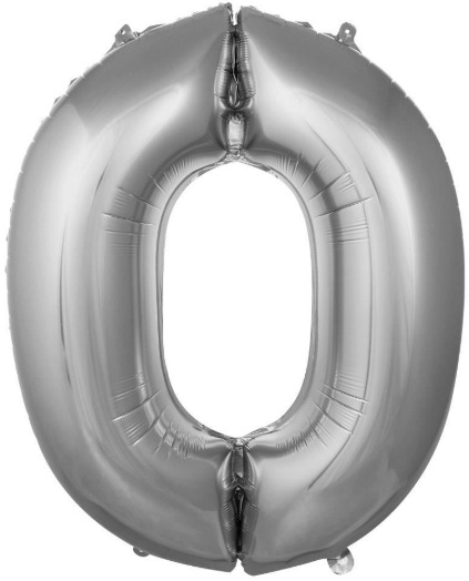 0 - RAKAM 34 İNC GÜMÜŞ RENK BALON 76 CM balon