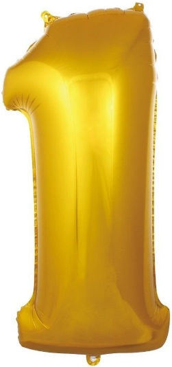 1 - RAKAM 16 İNC GOLD RENK BALON 36 CM balon