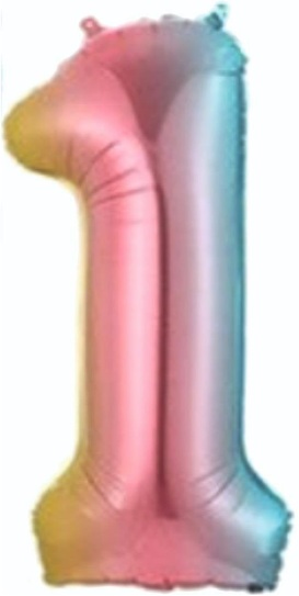 1 - RAKAM 34 İNC GÖKKUŞAĞI RENK BALON 76 CM balon