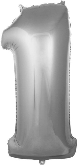 1 - RAKAM 34 İNC GÜMÜŞ RENK BALON 76 CM balon