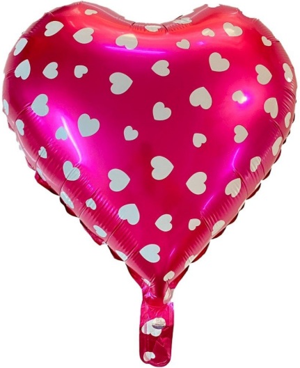 18 İNC KALP PUANLI PEMBE FOLYO BALON balon
