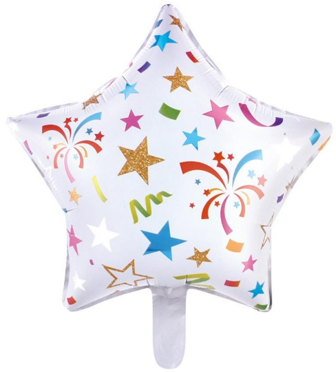 18 İNC YILDIZ HAVAİ FİŞEK BASKILI FOLYO BALON balon