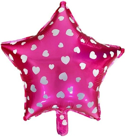 18 İNC YILDIZ PUANLI PEMBE FOLYO BALON balon