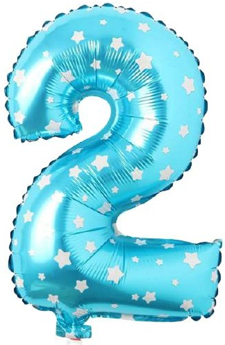 2 - RAKAM 16 İNC MAVİ RENK BALON 36 CM balon