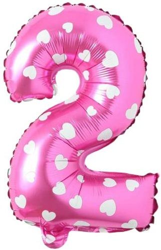 2 - RAKAM 16 İNC PEMBE RENK BALON 36 CM balon