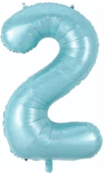 2 - RAKAM 34 İNC MAVİ RENK BALON 76 CM balon