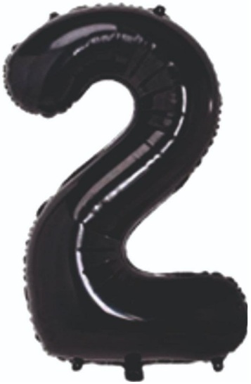 2 - RAKAM 34 İNC SİYAH RENK BALON 76 CM balon