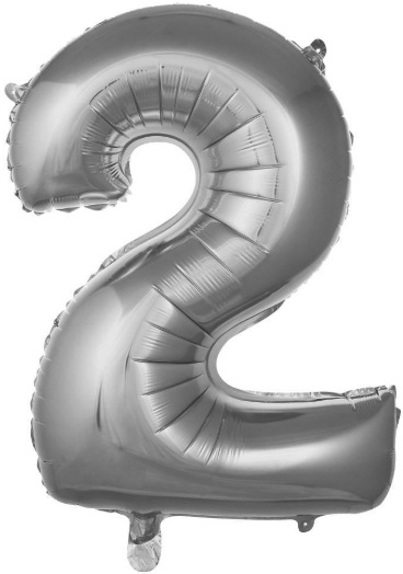 2 - RAKAM 40 İNC GÜMÜŞ RENK BALON 100 CM balon