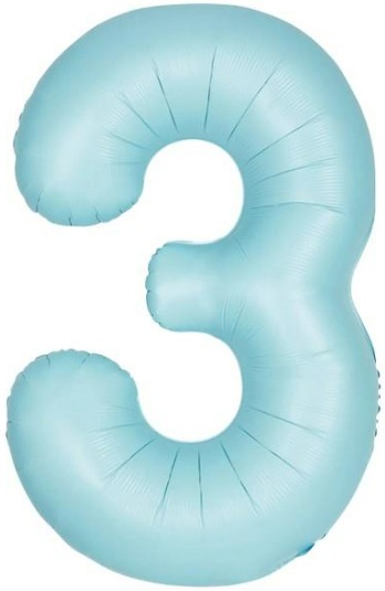 3 - RAKAM 16 İNC RETRO MAVİ RENK BALON 36 CM