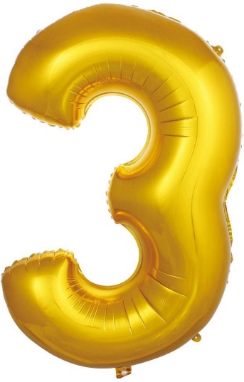 3 - RAKAM 34 İNC GOLD RENK BALON 76 CM balon