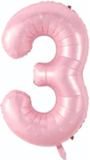 3 - RAKAM 34 İNC PEMBE RENK BALON 76 CM balon