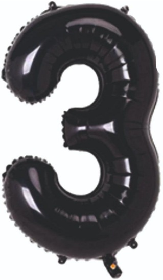 3 - RAKAM 34 İNC SİYAH RENK BALON 76 CM balon