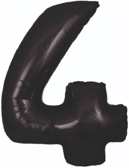 4 - RAKAM 40 İNC SİYAH RENK BALON 100 CM balon