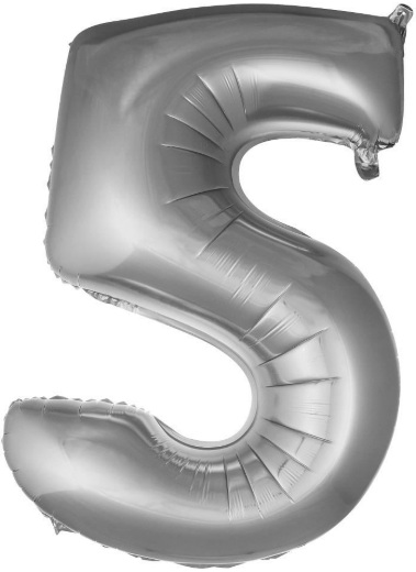 5 - RAKAM 16 İNC GÜMÜŞ RENK BALON 36 CM balon