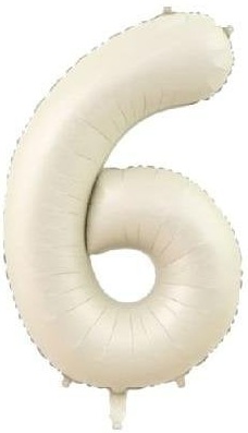6 - RAKAM 34 İNC KREM RENK BALON 76 CM balon