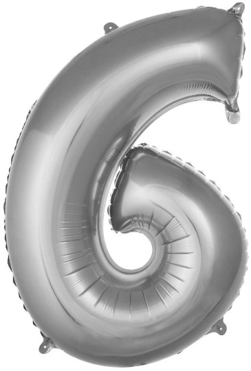 6 - RAKAM 40 İNC GÜMÜŞ RENK BALON 100 CM balon