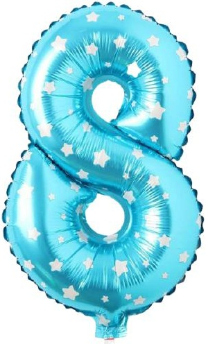 8 - RAKAM 16 İNC MAVİ RENK BALON 36 CM balon