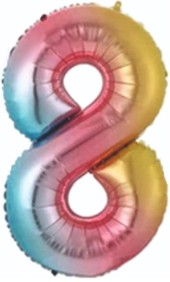 8 - RAKAM 34 İNC GÖKKUŞAĞI RENK BALON 76 CM balon