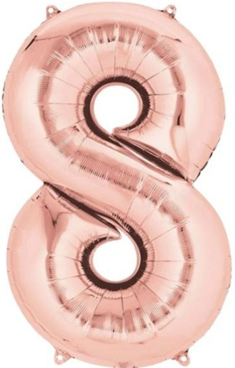 8 - RAKAM 34 İNC ROSEGOLD RENK BALON 76 CM balon