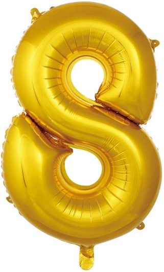 8 - RAKAM 40 İNC GOLD RENK BALON 100 CM balon