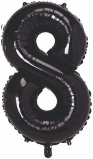 8 - RAKAM 40 İNC SİYAH RENK BALON 100 CM balon