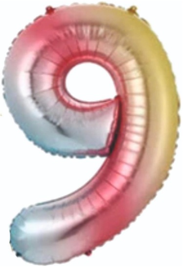 9 - RAKAM 34 İNC GÖKKUŞAĞI RENK BALON 76 CM balon