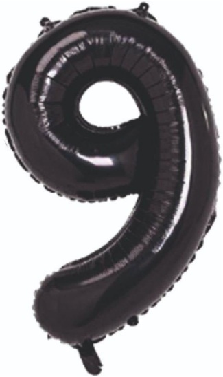 9 - RAKAM 34 İNC SİYAH RENK BALON 76 CM balon
