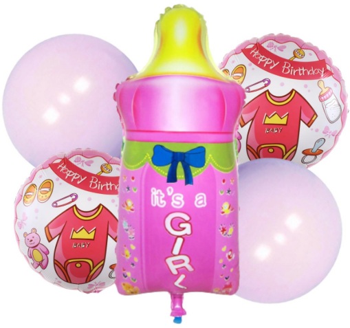 BİBERON PEMBE 5Lİ SET BALON balon