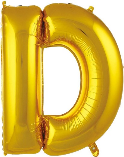 D - HARF 34 İNC GOLD RENK BALON 76 CM balon