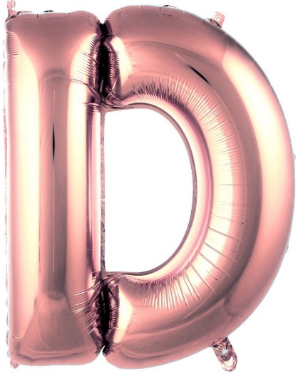 D - HARF 40 İNC ROSEGOLD RENK BALON 100 CM balon
