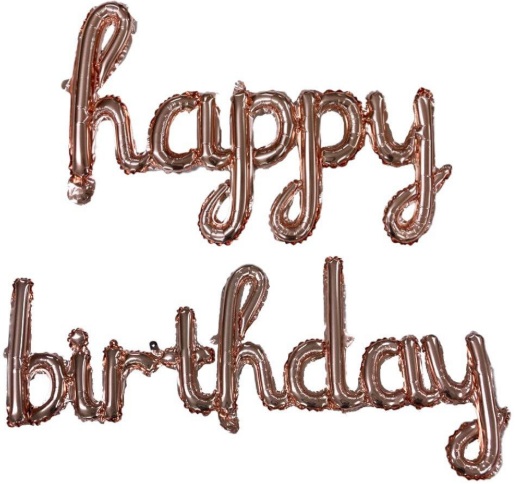 EL YAZILI HAPPY BİRTHDAY ROSEGOLD SET BALON balon