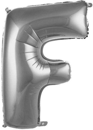 F - HARF 34 İNC GÜMÜŞ RENK BALON 76 CM balon