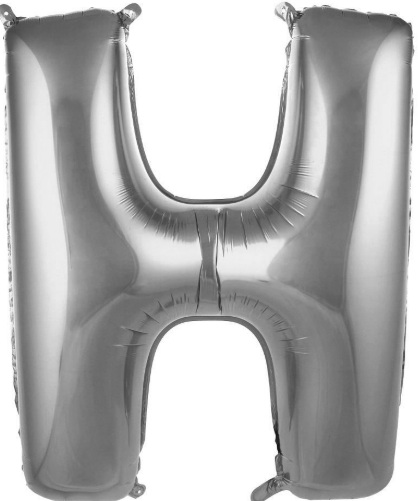 H - HARF 34 İNC GÜMÜŞ RENK BALON 76 CM balon