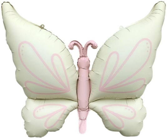 KELEBEK RETRO KREM FOLYO BALON balon