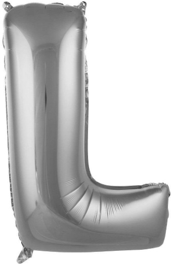 L - HARF 34 İNC GÜMÜŞ RENK BALON 76 CM balon