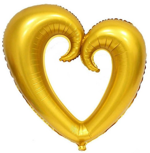 ORTASI BOŞ KALP GOLD FOLYO BALON 100 CM balon