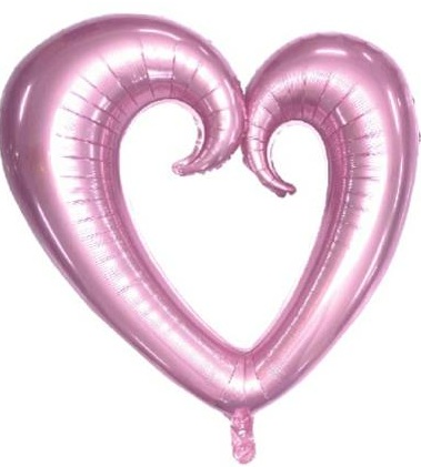 ORTASI BOŞ KALP PEMBE FOLYO BALON 100 CM balon