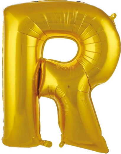 R - HARF 34 İNC GOLD RENK BALON 76 CM balon