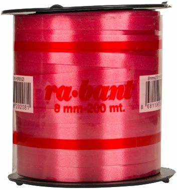 RAFYA ŞERİT KIRMIZI 8mm 200m balon