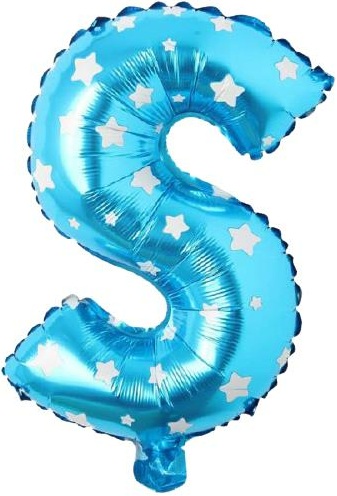 S - HARF 16 İNC MAVİ RENK BALON 36 CM balon