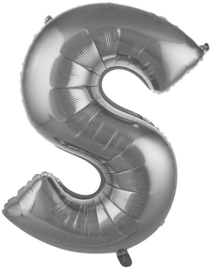 S - HARF 34 İNC GÜMÜŞ RENK BALON 76 CM balon
