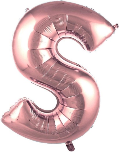 S - HARF 40 İNC ROSEGOLD RENK BALON 100 CM balon
