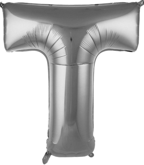 T - HARF 16 İNC GÜMÜŞ RENK BALON 36 CM balon