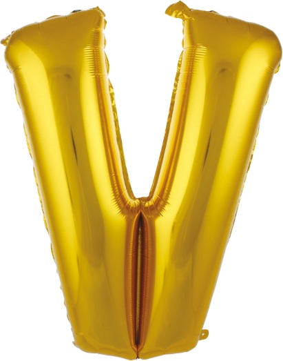 V - HARF 16 İNC GOLD RENK BALON 36 CM balon