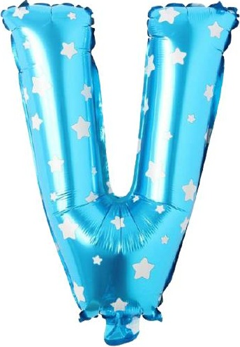 V - HARF 16 İNC MAVİ RENK BALON 36 CM balon