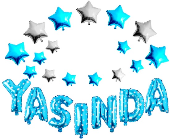 YILDIZLI YAŞINDA MAVİ SET BALON balon